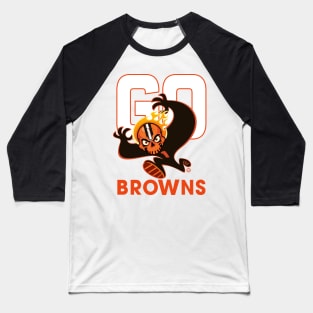 Go Browns! SkullyDawg Shadow Runner Logo Baseball T-Shirt